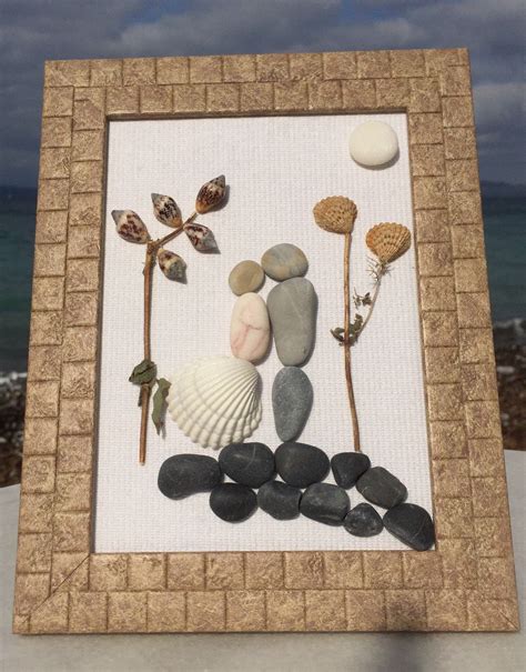 Linen gifts for men wildflowers wall art frame pebble art | Etsy | 4th anniversary gifts ...