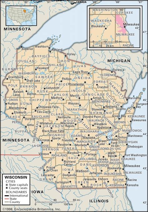 Large Detailed Roads And Highways Map Of Wisconsin State With All