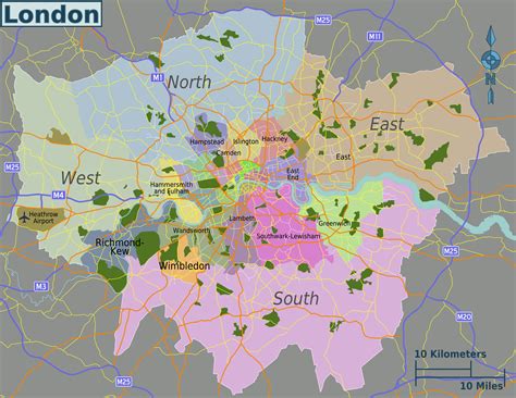 Districts Of London Map