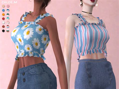 Crop Top By Chloemmm At Tsr Sims 4 Updates