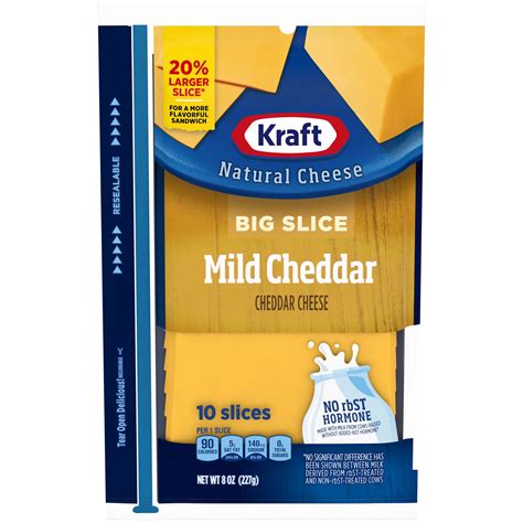 Kraft Mild Cheddar Cheese Big Slices Shop Cheese At H E B