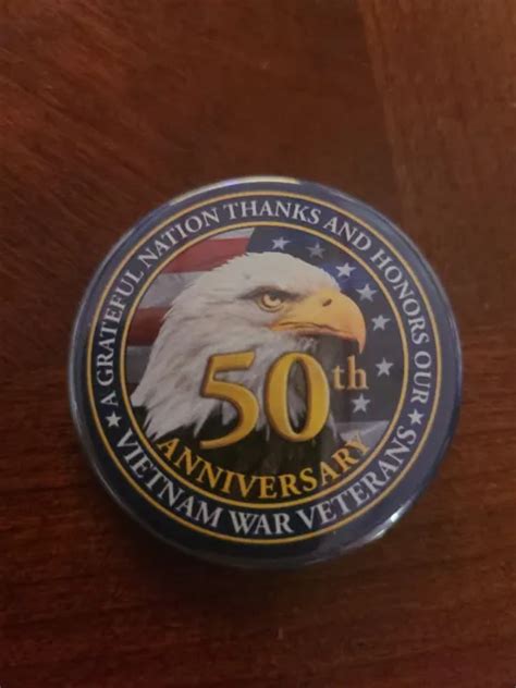 50th Anniversary Vietnam War Veterans Day Pinback Pin Button American
