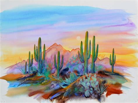 New Mexico Desert Sunset 1 By Jim Prindiville Kp Desert Painting