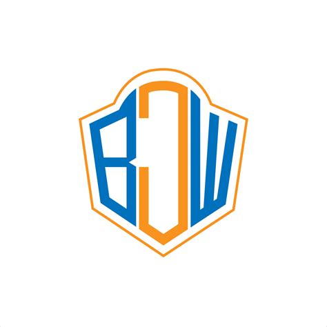 Bjw Diseño De Logotipo De Escudo De Monograma Abstracto Sobre Fondo