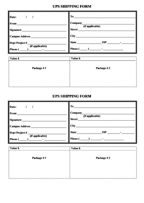 Download label templates for label printing needs including avery® labels template sizes. Fillable Ups Shipping Form printable pdf download