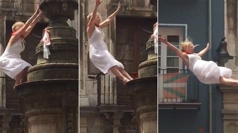 Daredevil Woman Flashes Breasts At Party Loving Pamplona Crowds Before