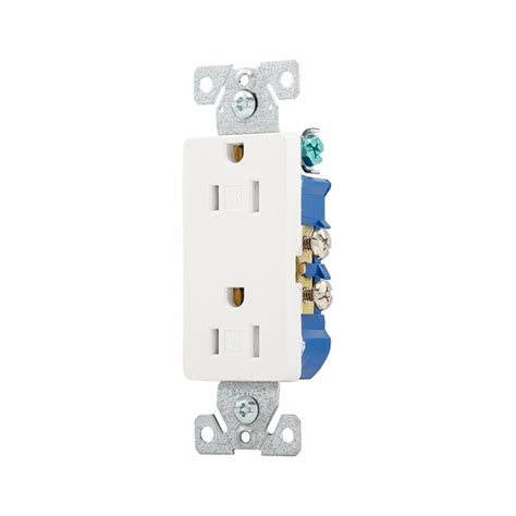 Eaton White 15 Amp Decorator Tamper Resistant Outlet Residential 10