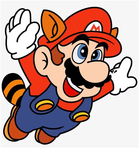 Mario Flying With A Raccoon Suit Super Mario Bros 3 Png Transparent