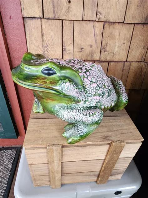 Large Vintage 1974 Arnels Glazed Ceramic Bumpy Garden Frog Toad 8 By