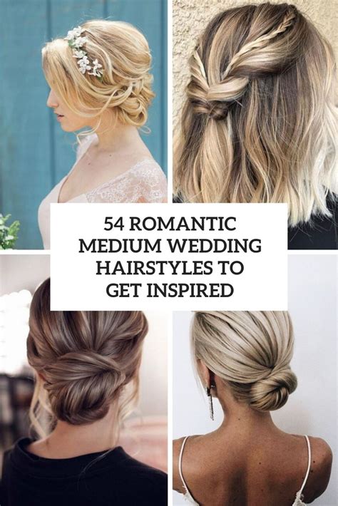 54 romantic medium wedding hairstyles to get inspired weddingomania