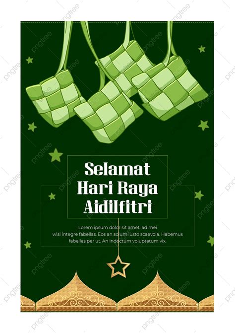 Green Background Selamat Hari Raya Aidilfitri Poster Template Download