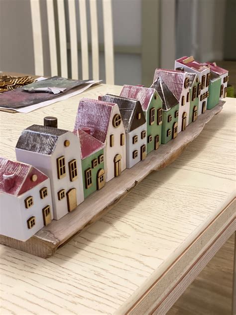 Set Of 12 Wooden Christmas Village Houses Paint Yourself Craft Etsy