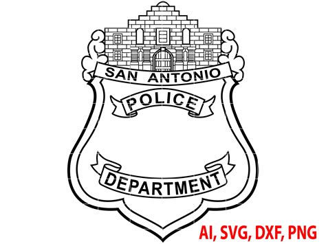 San Antonio Police Badge Logo Seal Custom Ai Vector SVG - Etsy