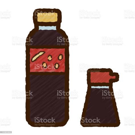 Simple And Cute Soy Sauce Clip Art Handdrawn Style Stock Illustration