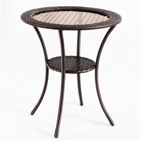 Round tables are fine, but they can entertain fewer people than the regularly shaped rectangular tables. Costway Round Rattan Wicker Outdoor Coffee Table Glass Top ...