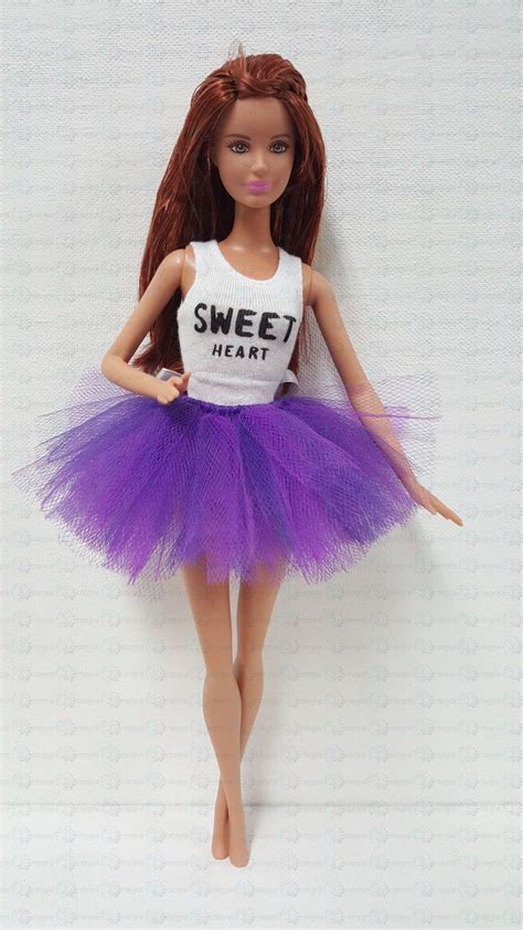 Barbie Fashion Handmade Ballerina Ballet Fairy Purple Tutu Skirt Doll