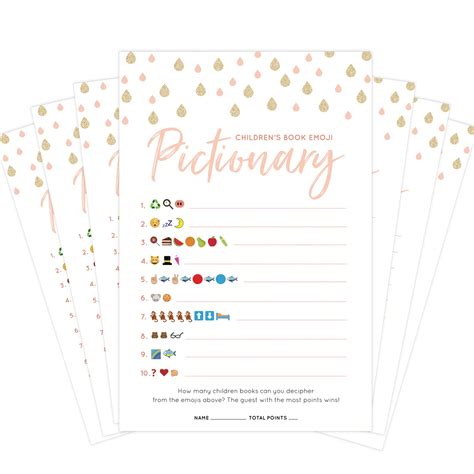 Buy 30 Pack Baby Shower Game Cards Emoji Pictionary Perfect Baby