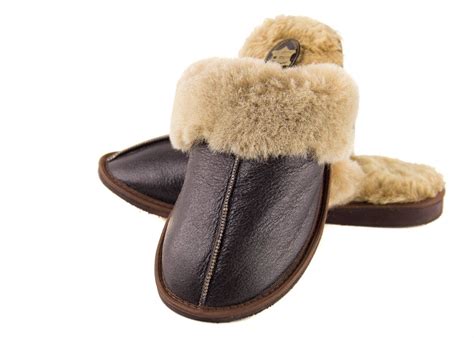 Mens Leather Sheepskin Slippers Really Elegant And Classic High