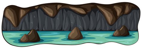 A Scary Underground River Cave 418259 Vector Art At Vecteezy
