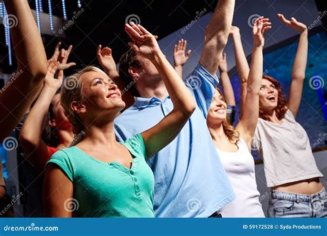 Smiling Friends At Concert In Club Stock Photo Image Of Looking