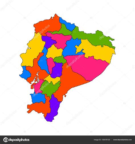 Mapa Político De Ecuador — Archivo Imágenes Vectoriales © Jokalar01