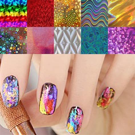 Buy 10pcslot Nail Art Transfer Foils Stickers Super