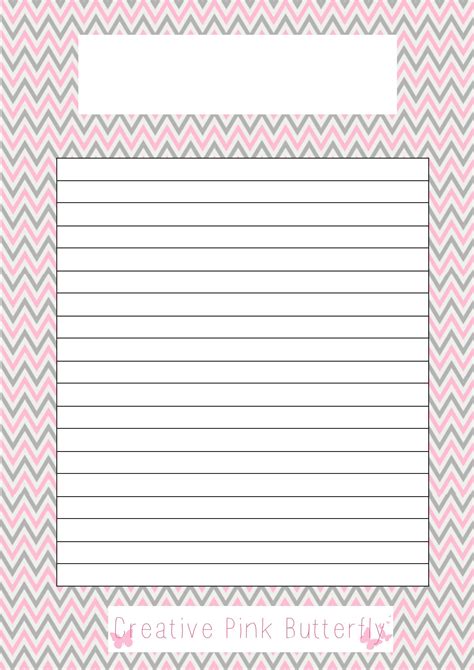 Lined Paper Creative Pink Butterfly