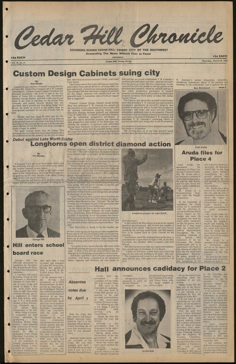 Cedar Hill Chronicle (Cedar Hill, Tex.), Vol. 16, No. 29, Ed. 1