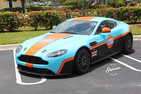 Aston Martin Race Car Sienna Motors Custom Livery Gulf Design Wrap