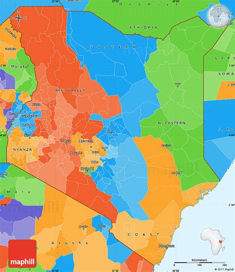 Descriptionmap showing counties underthe new kenyan constitution.gif. Political Simple Map of Kenya