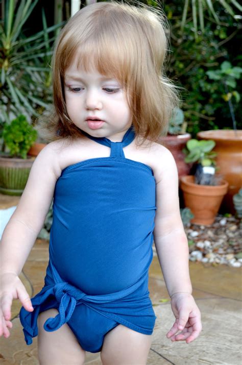 Girls Bathing Suit Teal Wrap Around Bikini Toddler Swimsuit Etsy Uk