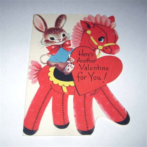 Vintage Childrens Valentine Greeting Card With Cute Etsy Childrens