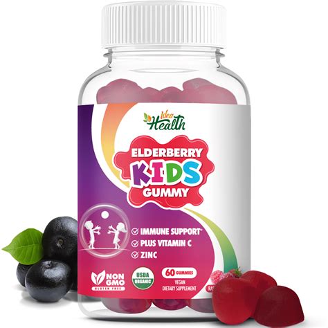 Organic Usda Certified Elderberry Kids Gummy W Vitamin C And Zinc