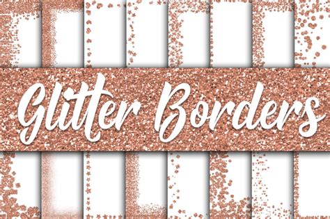 Rose Gold Glitter Borders Digital Paper By Shannon Keyser Thehungryjpeg