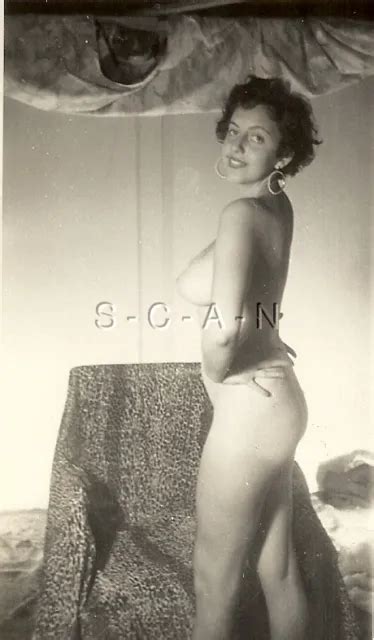 ORIGINAL VINTAGE 40S 60S Nude Sepia Pin Up RP Well Endowed Sun Tan