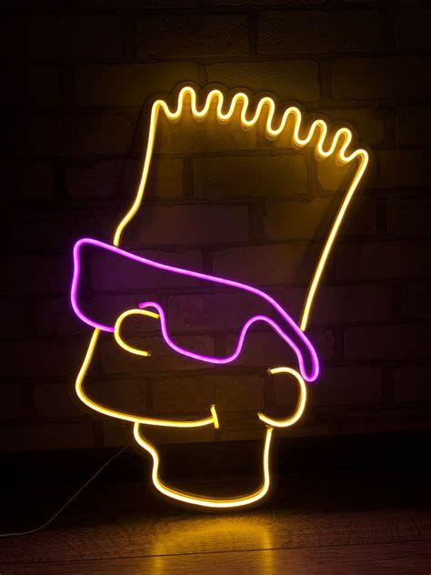 Bart Simpson Neon Sign The Simpsons Neon Sign Neon Sign Etsy