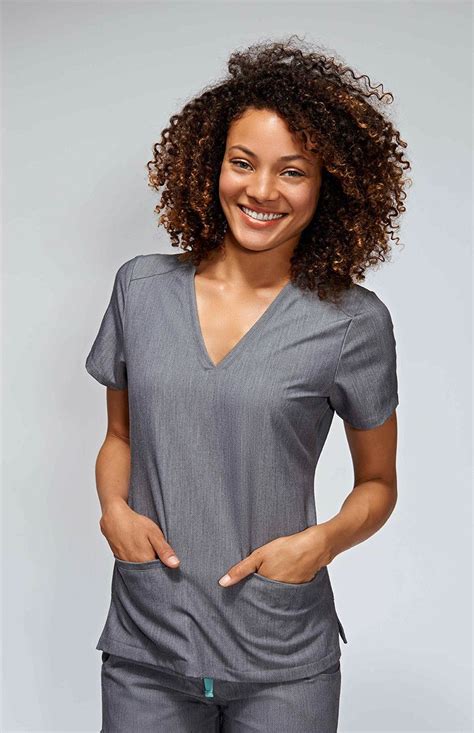The Womens Catarina Scrub Top Has A Slim Fit While Allowing Free And