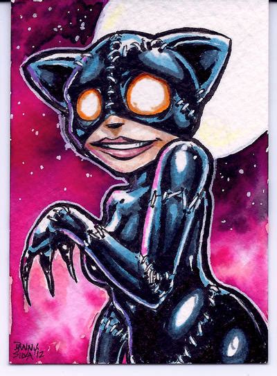 Catwoman Watercolor Sketch Card Commission By Dsilvabarred On Deviantart