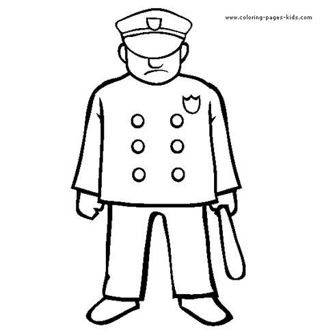Free Coloring Pages Printable: Police Man Coloring Pages