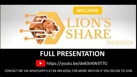 Lions Share Full Presentation On Zoom Are You Ready To Get Your Lion