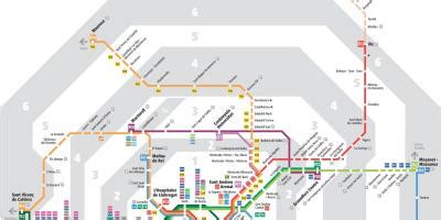 Barcellona Mappa Mappe Di Barcellona Catalogna Spagna Metro