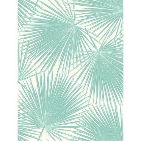 Seabrook Designs Aruba Turquoise And White Palm Leaf Wallpaper Ta20202