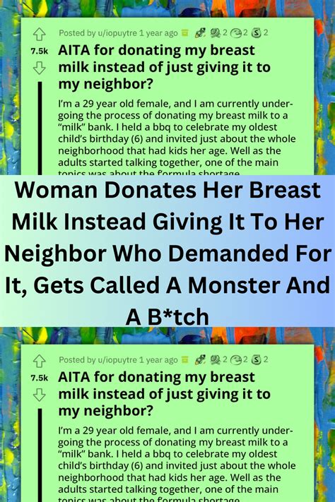 Woman Donates Her Breast Milk Instead Giving It To Her Neighbor Who