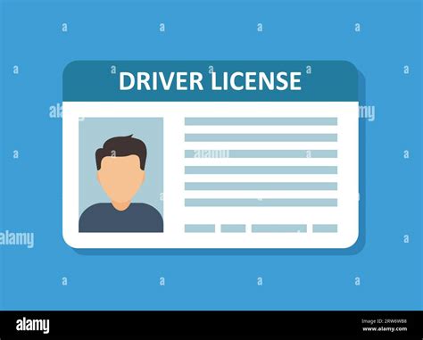 Driver License Icon In Flat Style Id Card Vector Illustration On