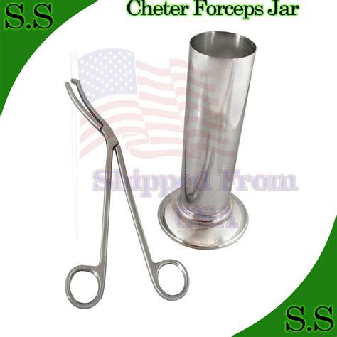 4 Set Cheatle Forceps With Jar Made Of Stainless Steel Surgical