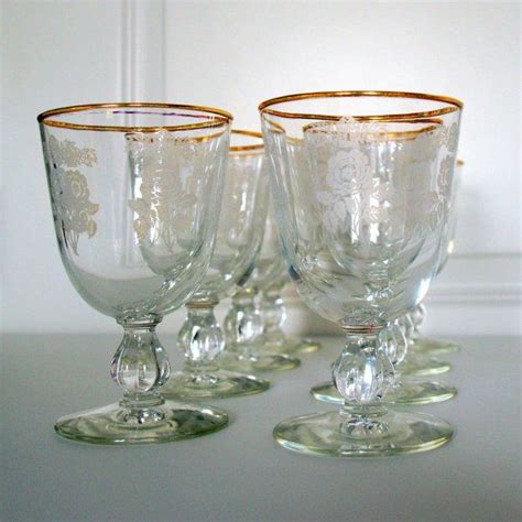 Check spelling or type a new query. ETCHED WINE GLASSES - Mid Century Vintage Stemware - Set ...