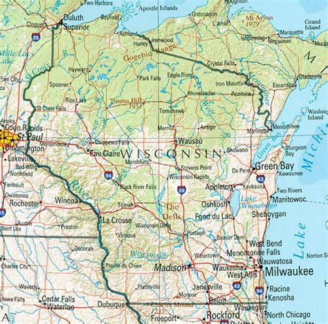 Road Map Of Minnesota And Wisconsin Secretmuseum