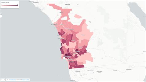 Monthly Snapshot Of Coronavirus Cases By San Diego Zip Codes Nbc 7