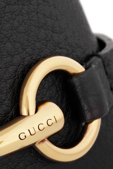 Gucci Gold Tone And Textured Leather Horsebit Cuff Net A Portercom