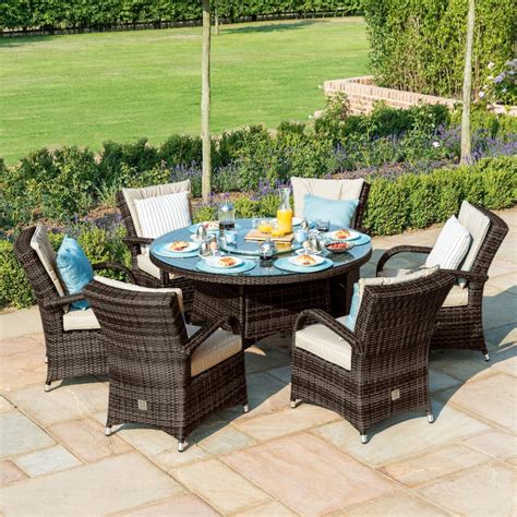 Many users have lauded this dining set for being comfortable and long lasting. Maze Rattan - Texas 6 Seat Round Dining Set - With Ice ...